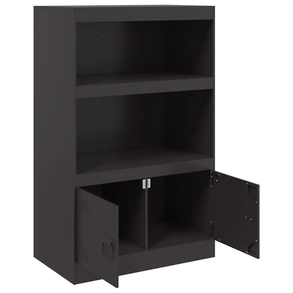 Sideboard Black 67x39x107 cm Storage Cabinet Buffet Furniture Steel Frame