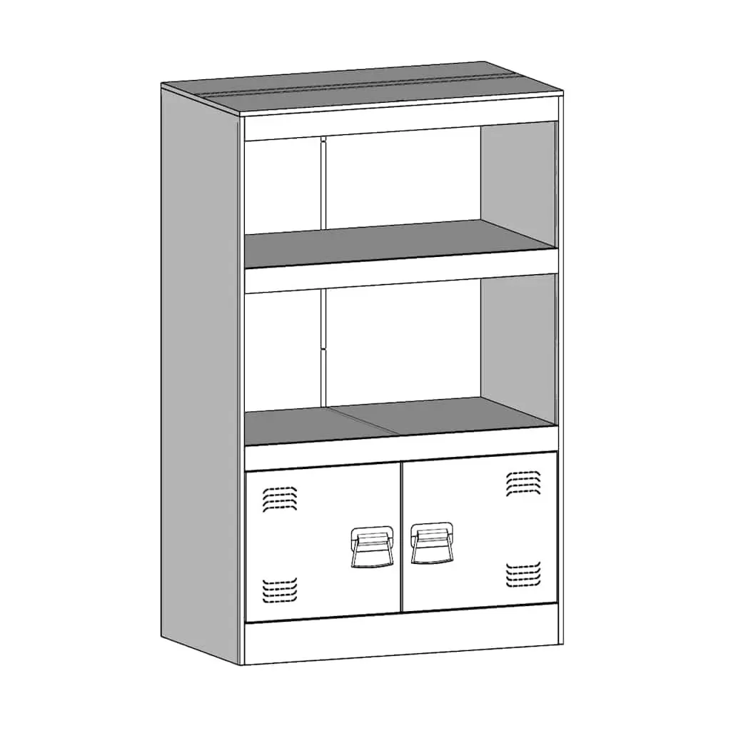 Sideboard Black 67x39x107 cm Storage Cabinet Buffet Furniture Steel Frame
