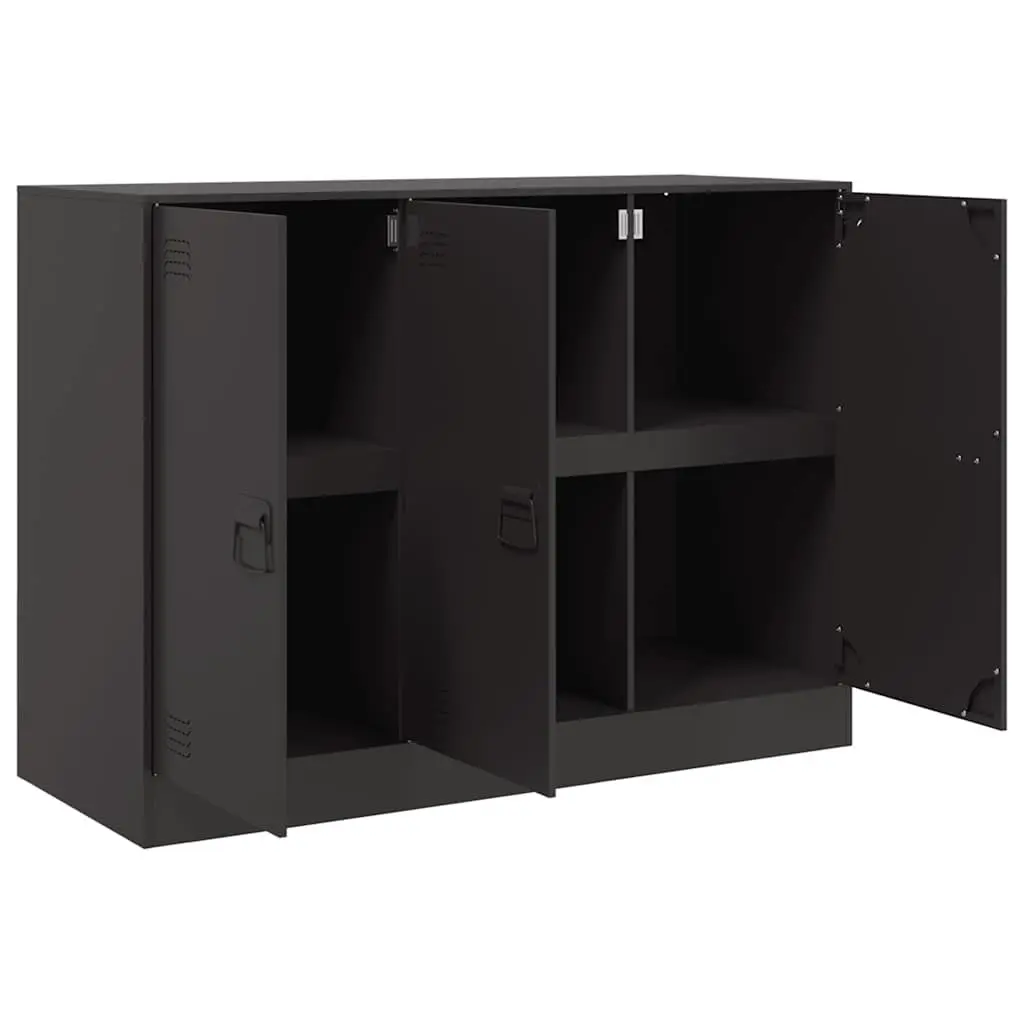Storage Cabinet Sideboard Black 99x39x73cm Cold Rolled Steel with Handles Home Furniture