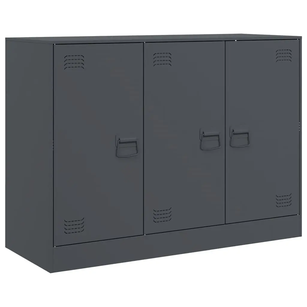 Sideboard Anthracite Steel Frame Living Room Furniture Storage Cabinet