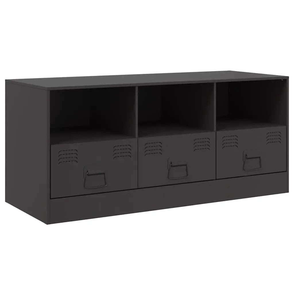 TV Cabinet Black 99x39x44 cm Storage Unit Media Console with Handles