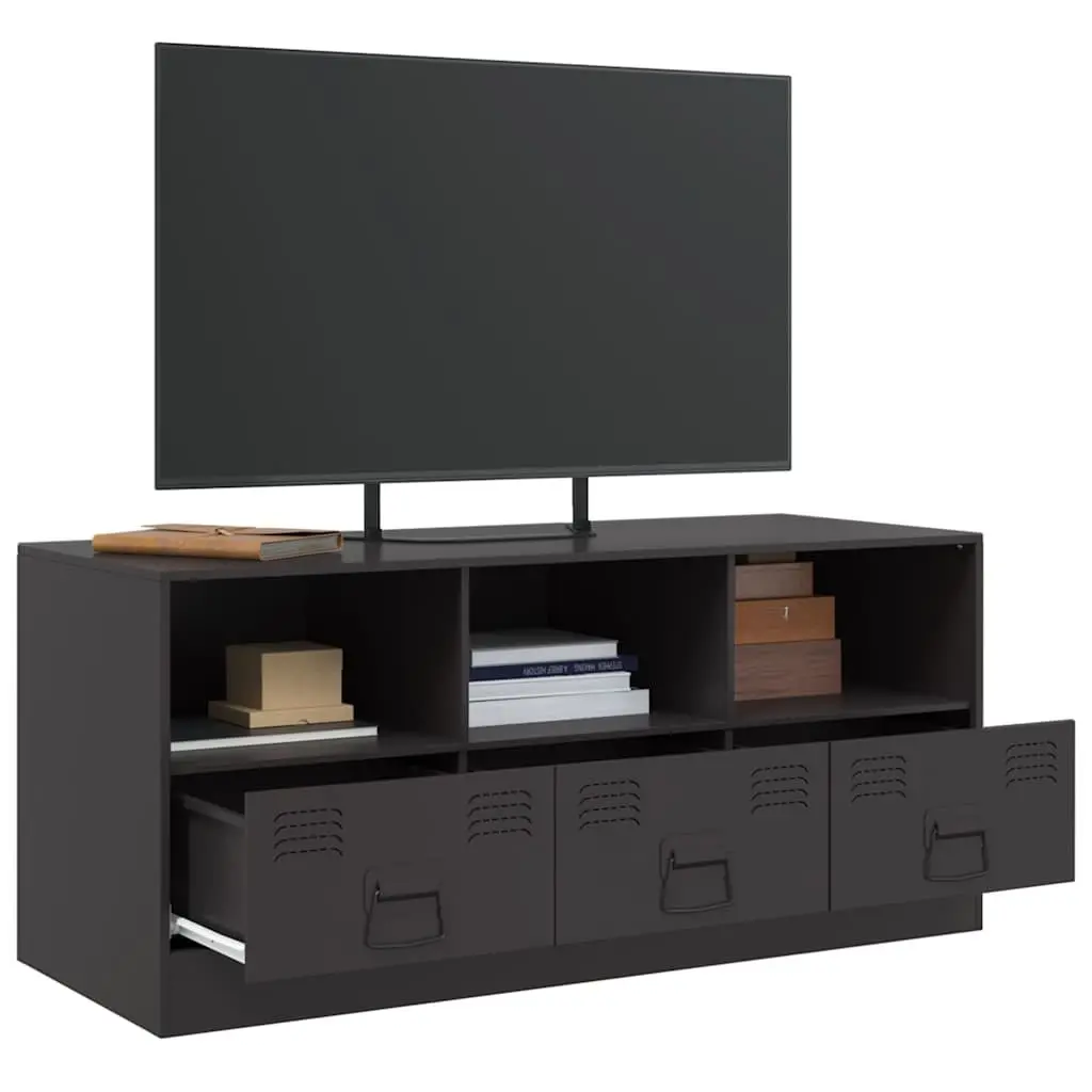 TV Cabinet Black 99x39x44 cm Storage Unit Media Console with Handles
