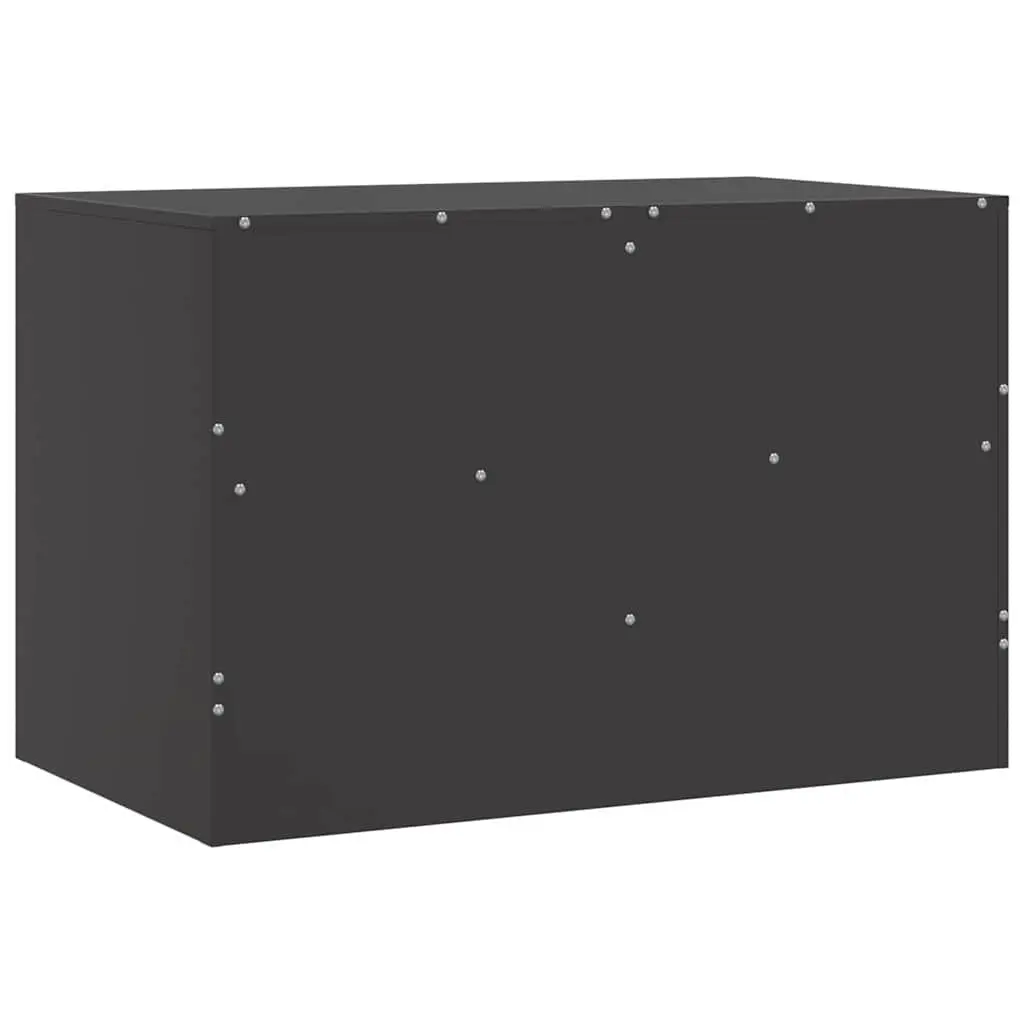 TV Cabinet 2 Pieces Black Storage Unit Furniture Organiser Shelves