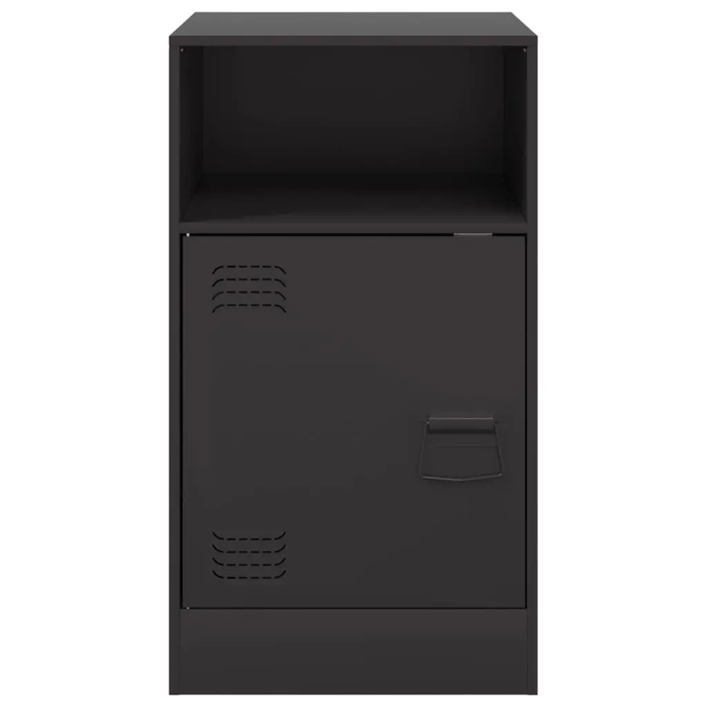 Bedside Cabinet Black 2 Piece Storage Nightstand Bedroom Furniture Organiser