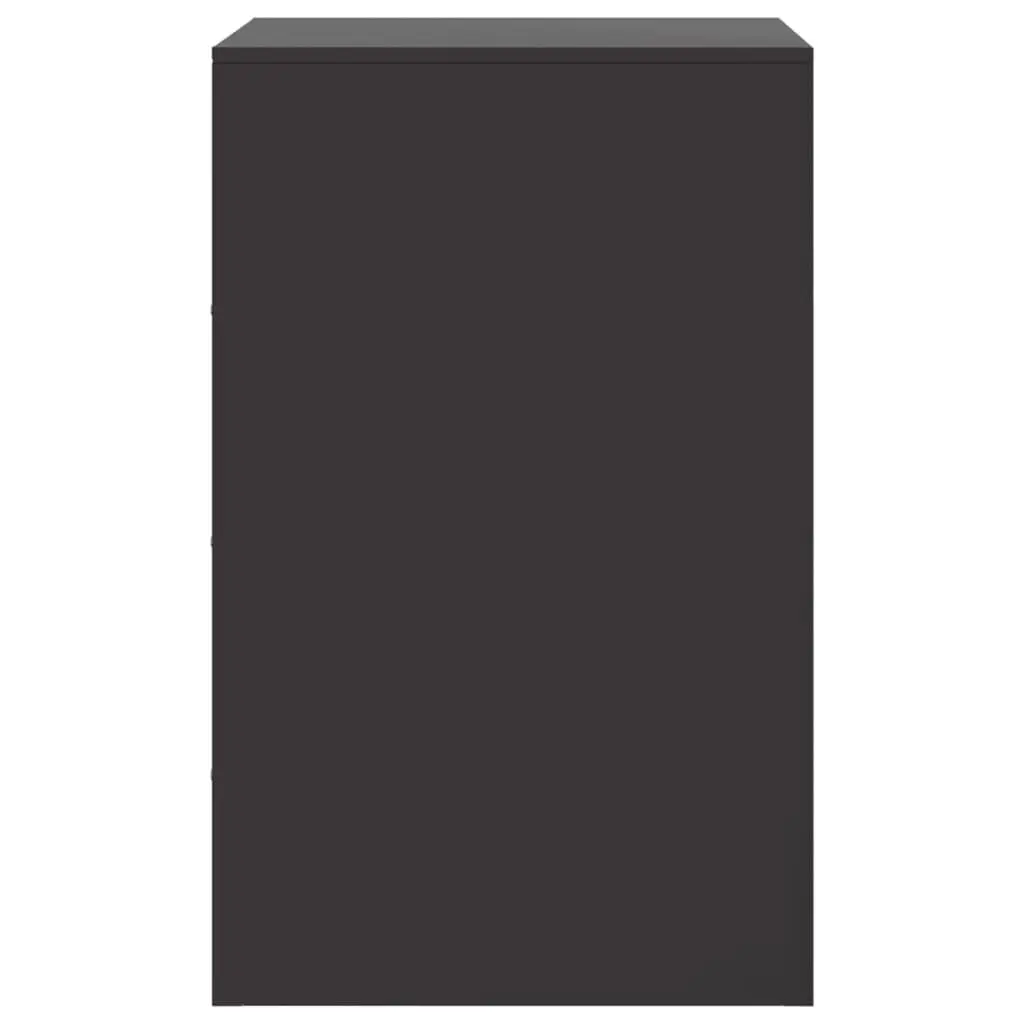 Bedside Cabinet Black 2 Piece Storage Nightstand Bedroom Furniture Organiser