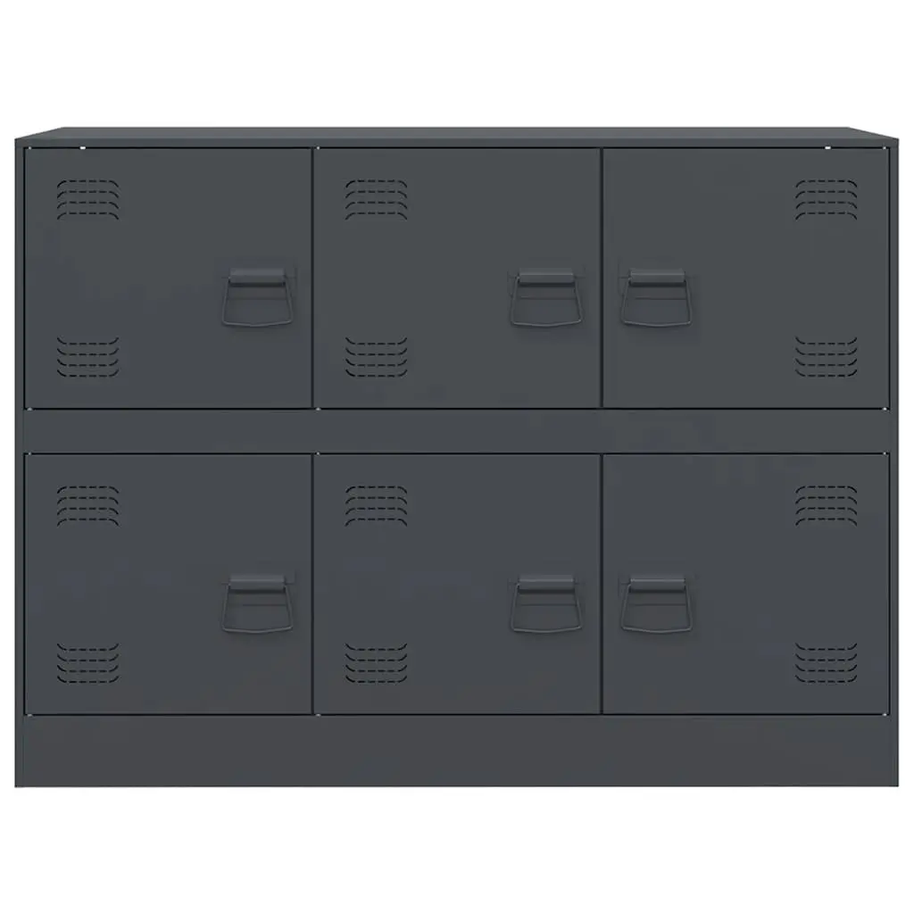 Sideboard Anthracite 99x39x73cm Steel Frame Storage Cabinet Furniture