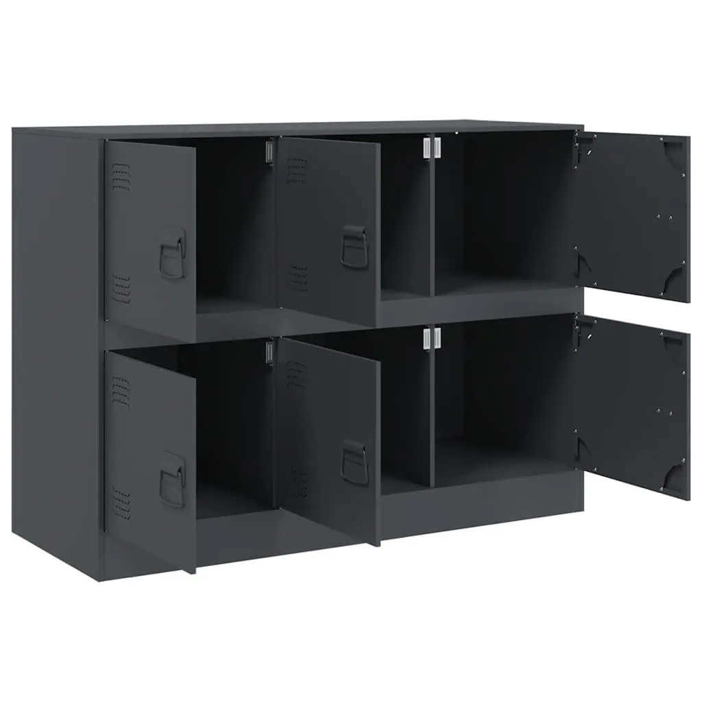 Sideboard Anthracite 99x39x73cm Steel Frame Storage Cabinet Furniture