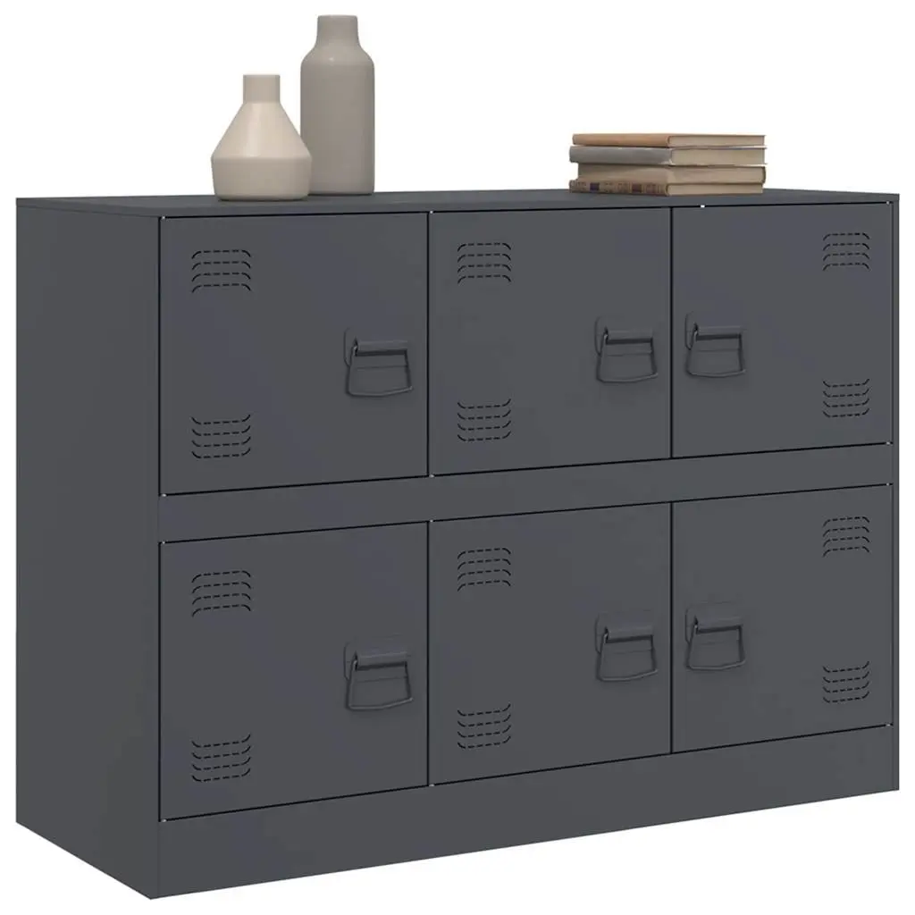 Sideboard Anthracite 99x39x73cm Steel Frame Storage Cabinet Furniture
