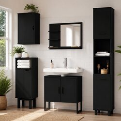 Compact Black Under Sink Bathroom Vanity Cabinet