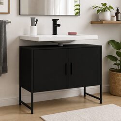 Concise Black Bathroom Sink Cabinet 80x33x60 cm