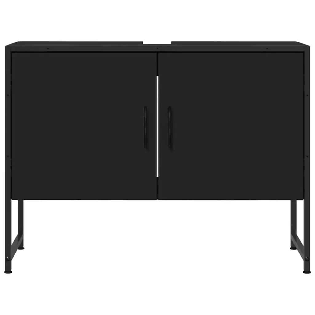 Bathroom Sink Cabinet Black 80x33x60 cm Engineered Wood Storage Unit