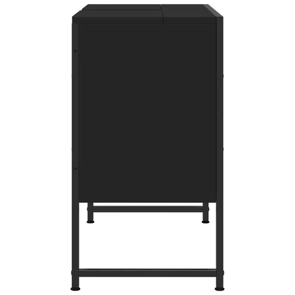 Bathroom Sink Cabinet Black 80x33x60 cm Engineered Wood Storage Unit