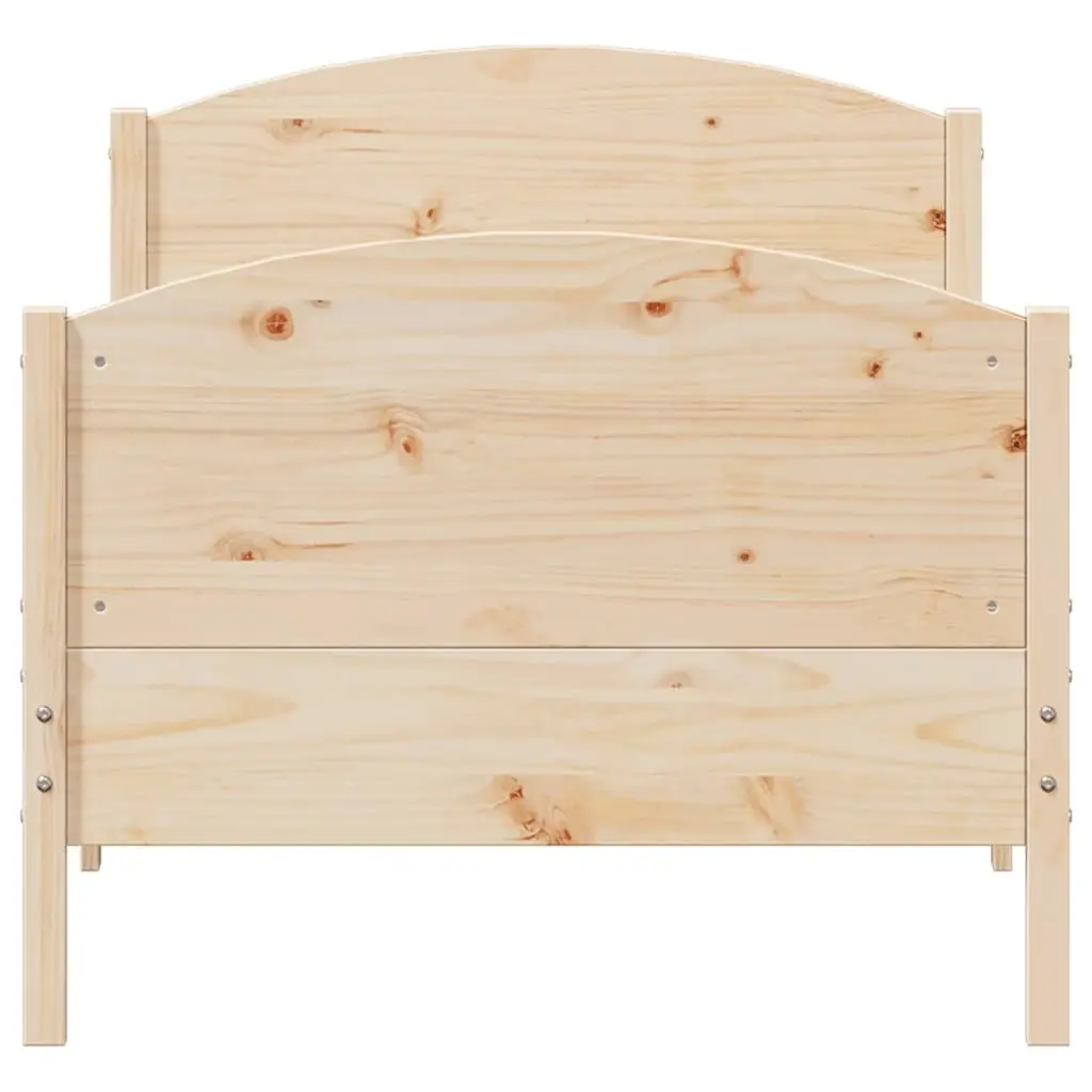 Bed Frame Brown 90x190 cm Solid Wood Pine Slats Base