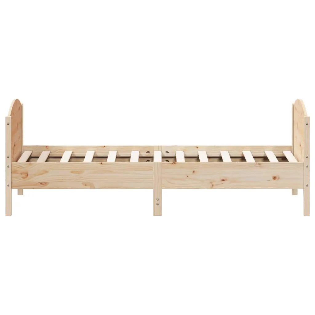Bed Frame Brown 90x190 cm Solid Wood Pine Slats Base