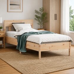 Bed Frame 90x190 cm in Solid Pine Wood