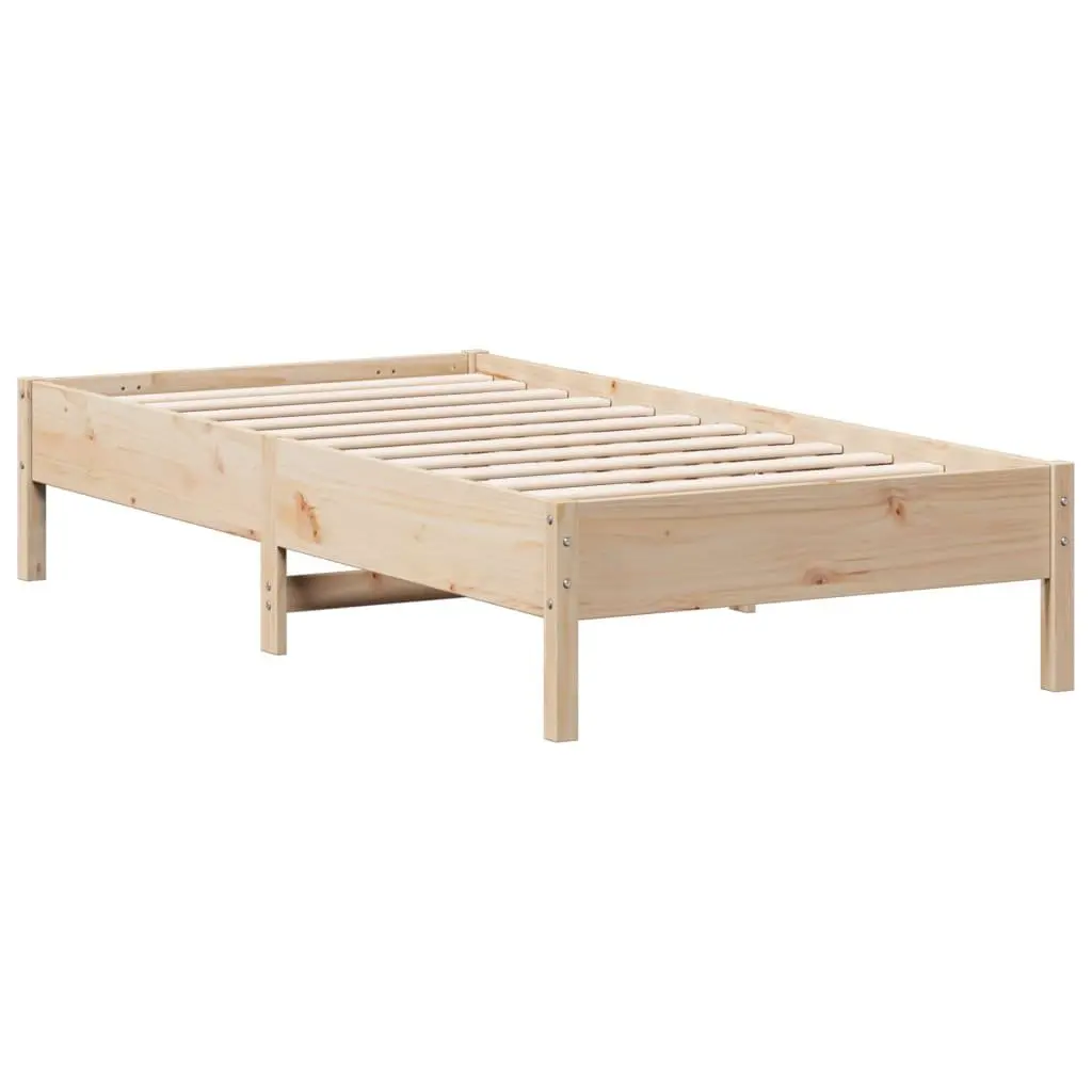 Bed Frame Brown 90x190 cm Solid Pine Wood Slats Bedroom Furniture
