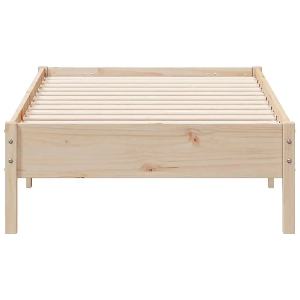 Bed Frame Brown 90x190 cm Solid Pine Wood Slats Bedroom Furniture