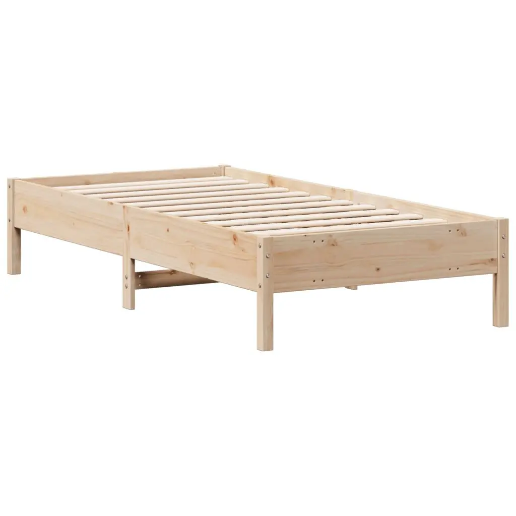 Bed Frame Brown 90x190 cm Solid Pine Wood Slats Bedroom Furniture