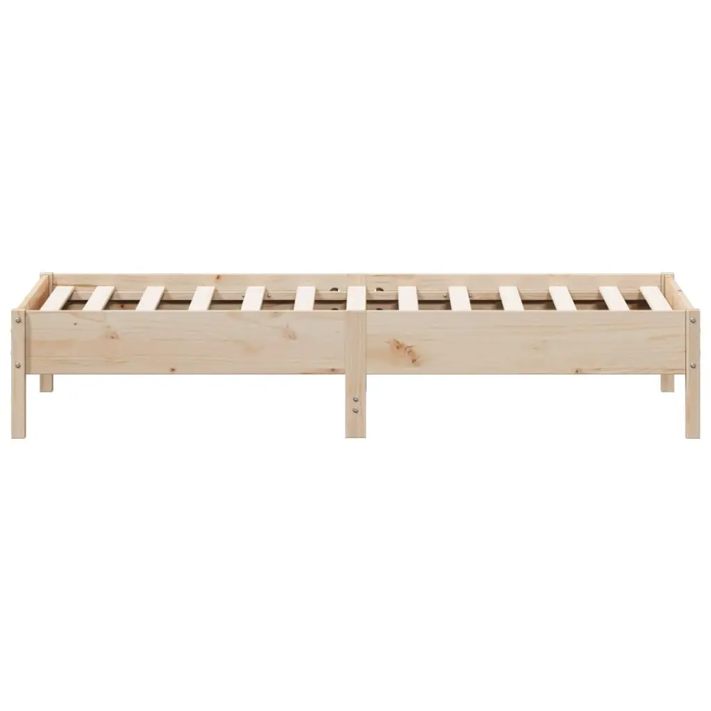 Bed Frame Brown 90x190 cm Solid Pine Wood Slats Bedroom Furniture