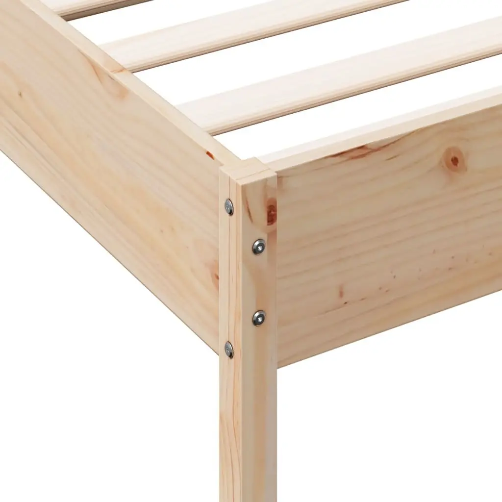 Bed Frame Brown 90x190 cm Solid Pine Wood Slats Bedroom Furniture