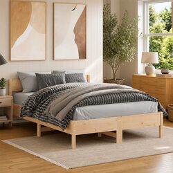 Solid Pine Bed Frame 135x190 cm