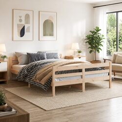 Confidently Built Double Bed Frame - Solid Pine Wood