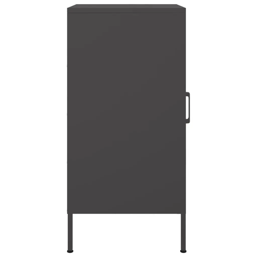 Industrial Style Storage Cabinets Black Set of 2 Sturdy Cold Rolled Steel 36Wx39Dx79H cm Adjustable Feet for Living Room or Bedroom