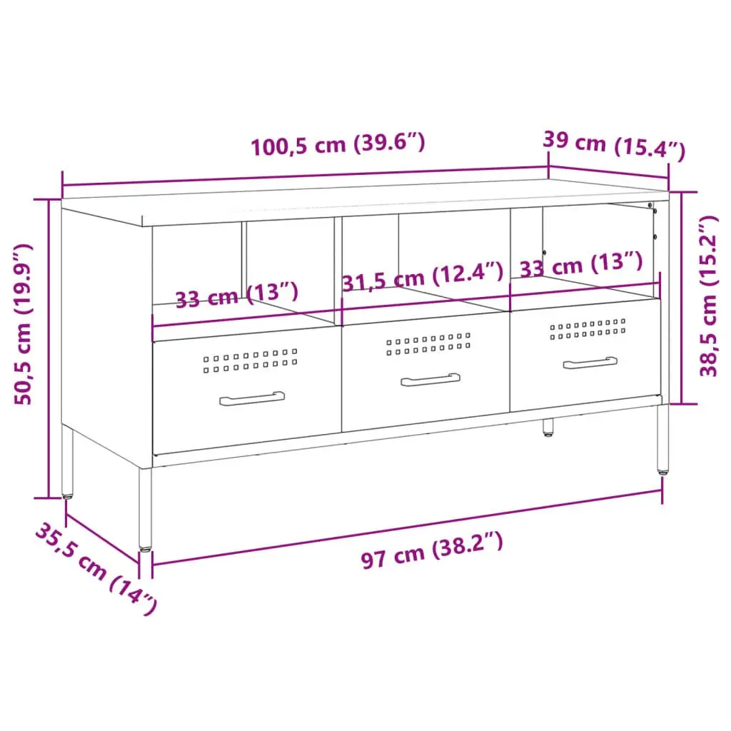 Industrial TV Cabinet with Storage Space