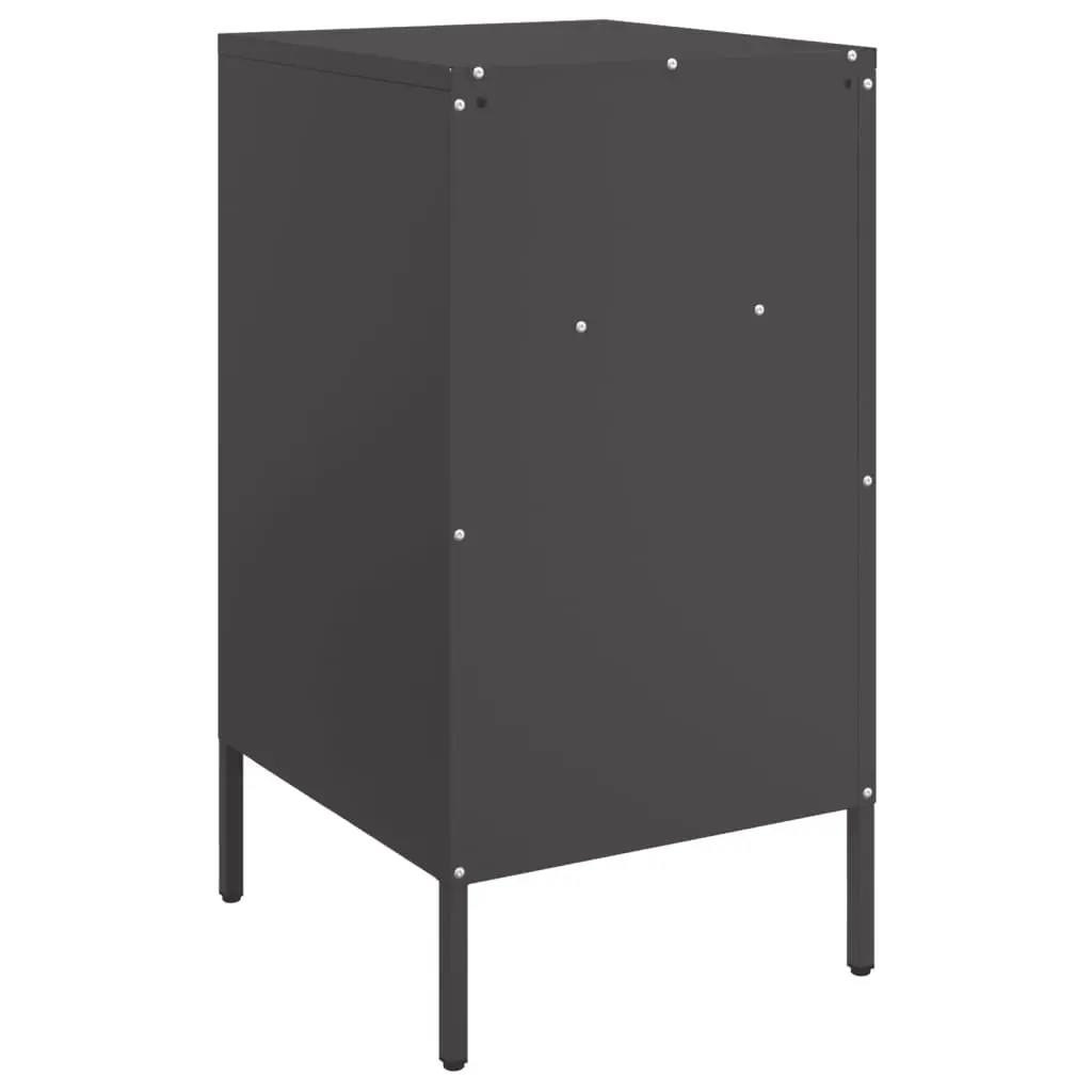 Bedside Cabinet Black 36x39x68 cm Industrial Storage Nightstand Table 2 Piece