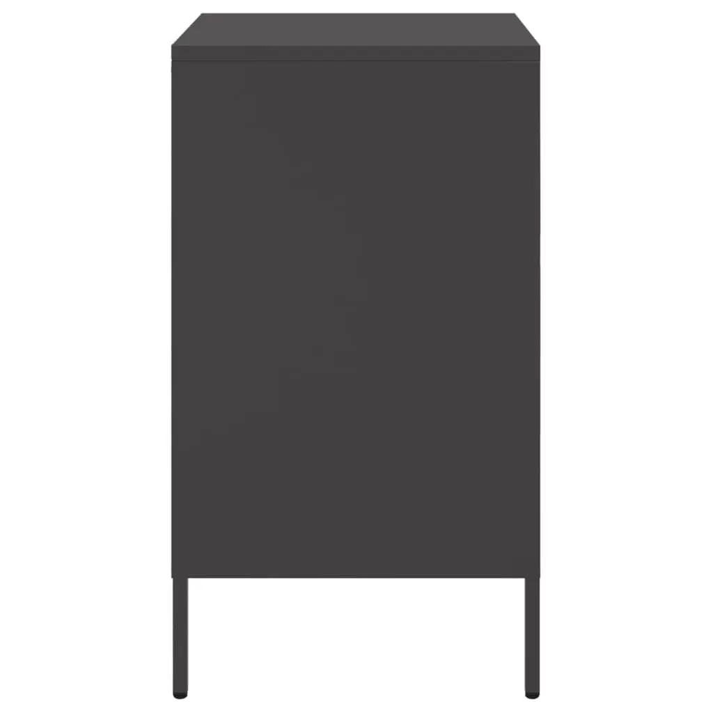 Bedside Cabinet Black 36x39x68 cm Industrial Storage Nightstand Table 2 Piece