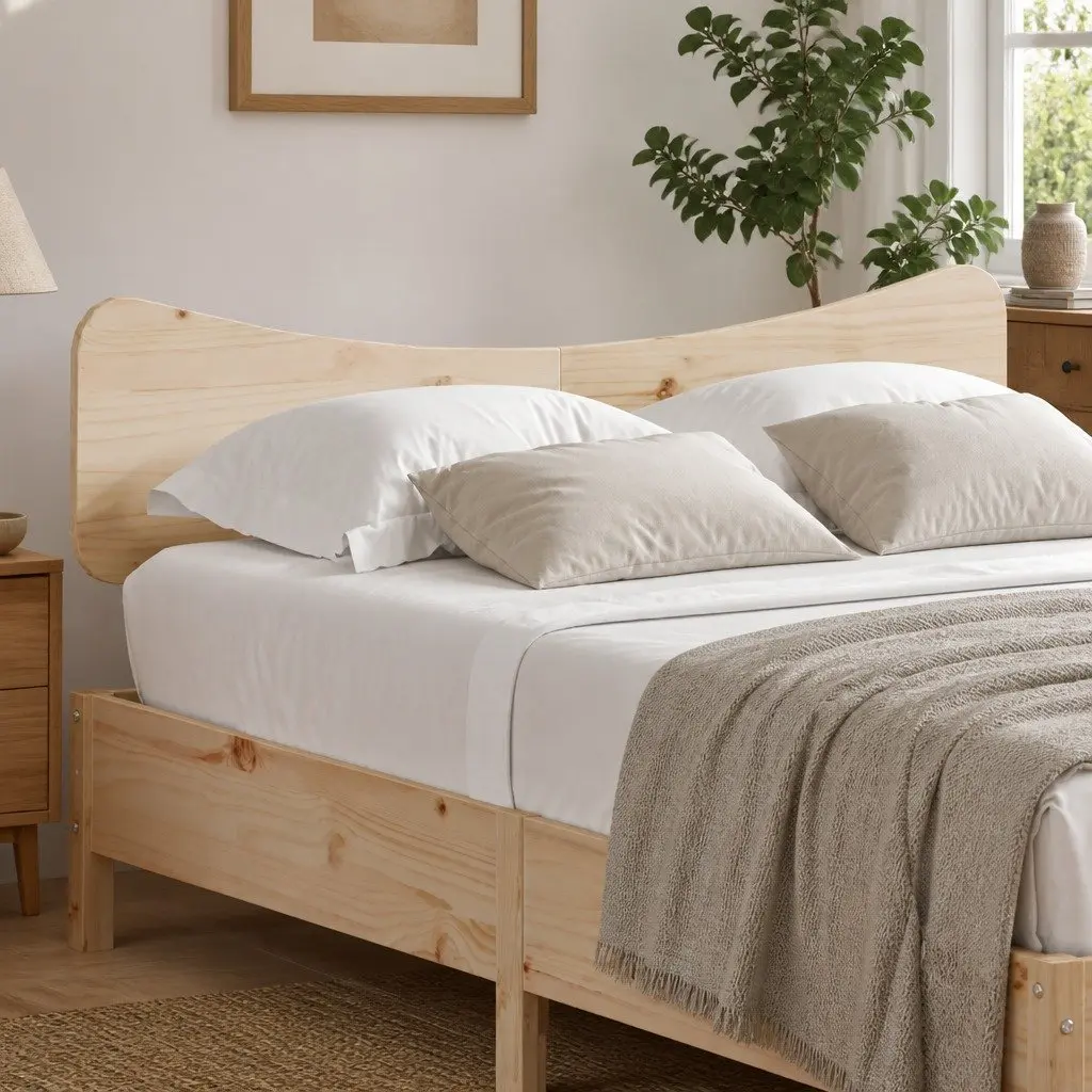 Wooden Headboard 135 cm Solid Pine Wood Bedroom Bed Frame Back Support Brown