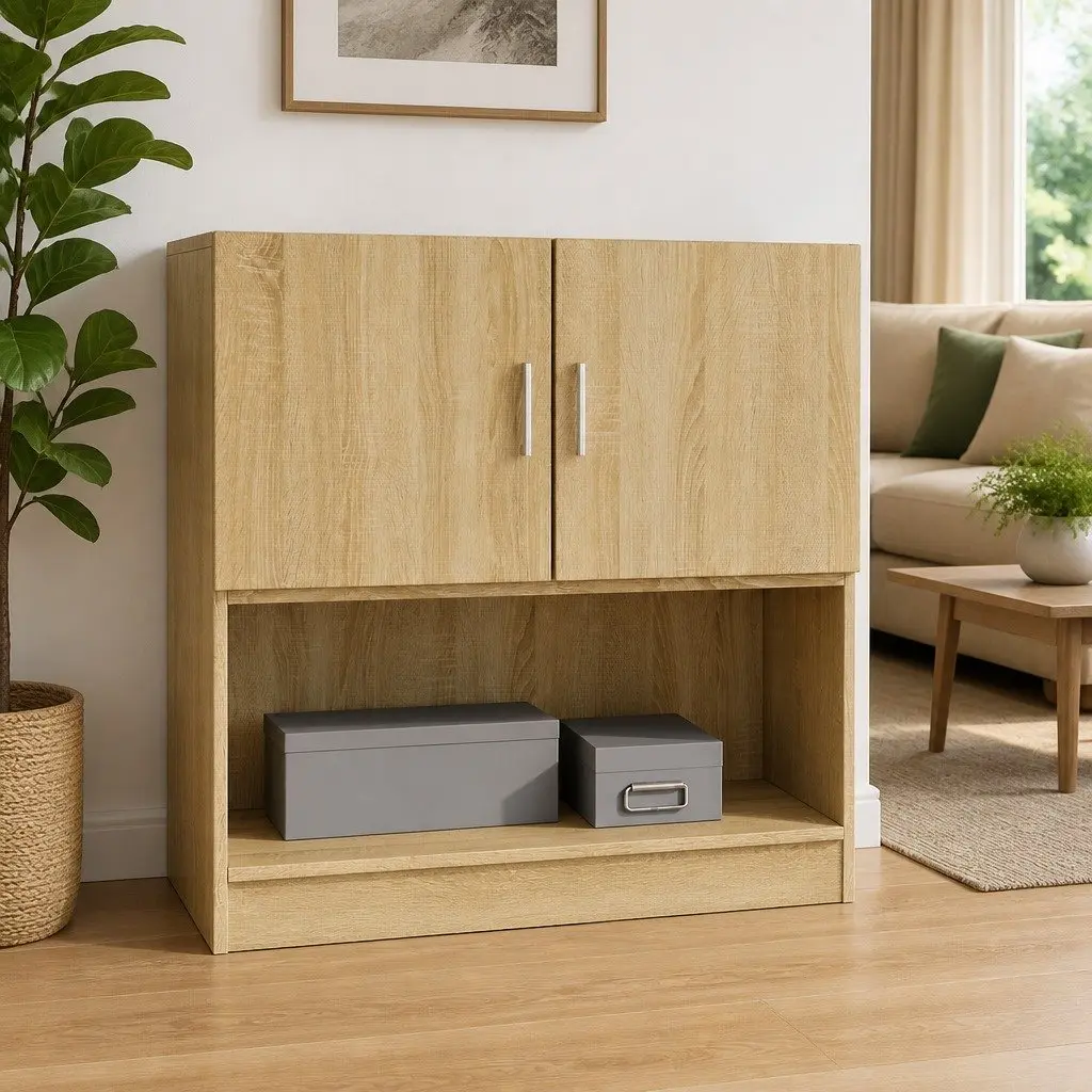 Wall Cabinet Brown 80x42.5x40cm Wall-mounted Storage Engineered Wood