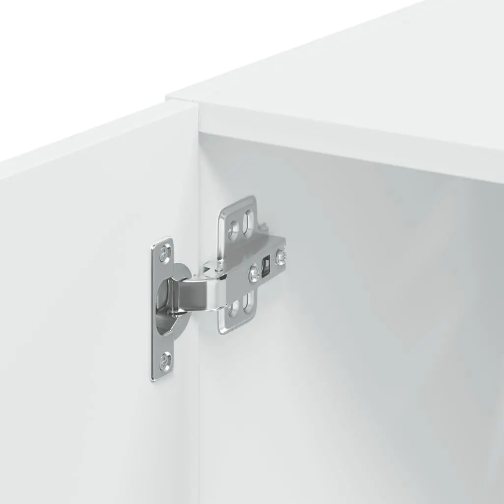 Wall Cabinet White Engineered Wood Wall-mounted Storage Organizer