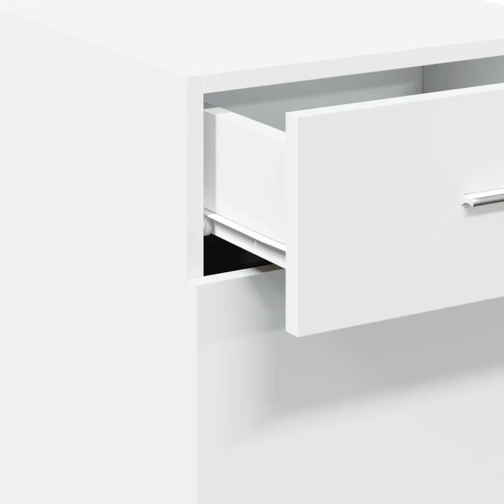 Sideboard White Engineered Wood 1 Drawer 1 Door Storage Cabinet Home Furniture