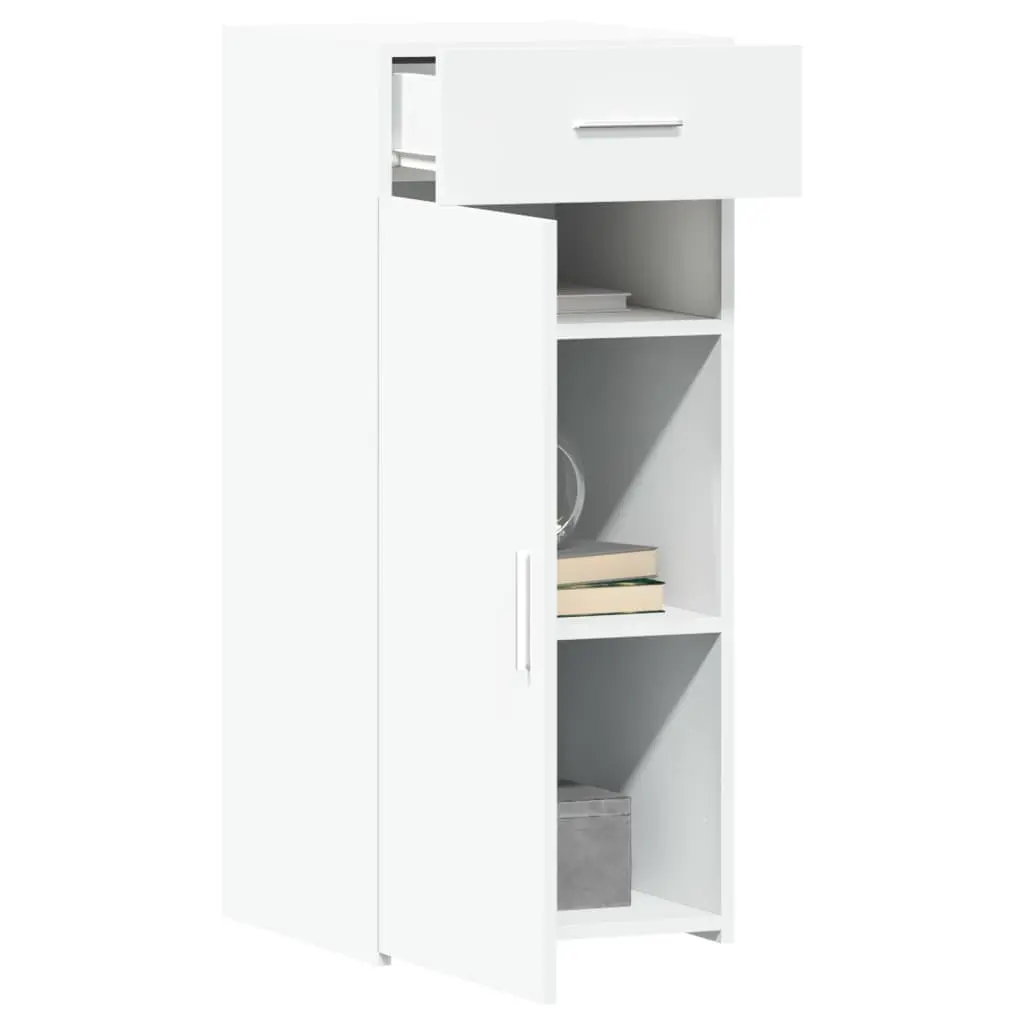 Sideboard White Engineered Wood 1 Drawer 1 Door Storage Cabinet Home Furniture