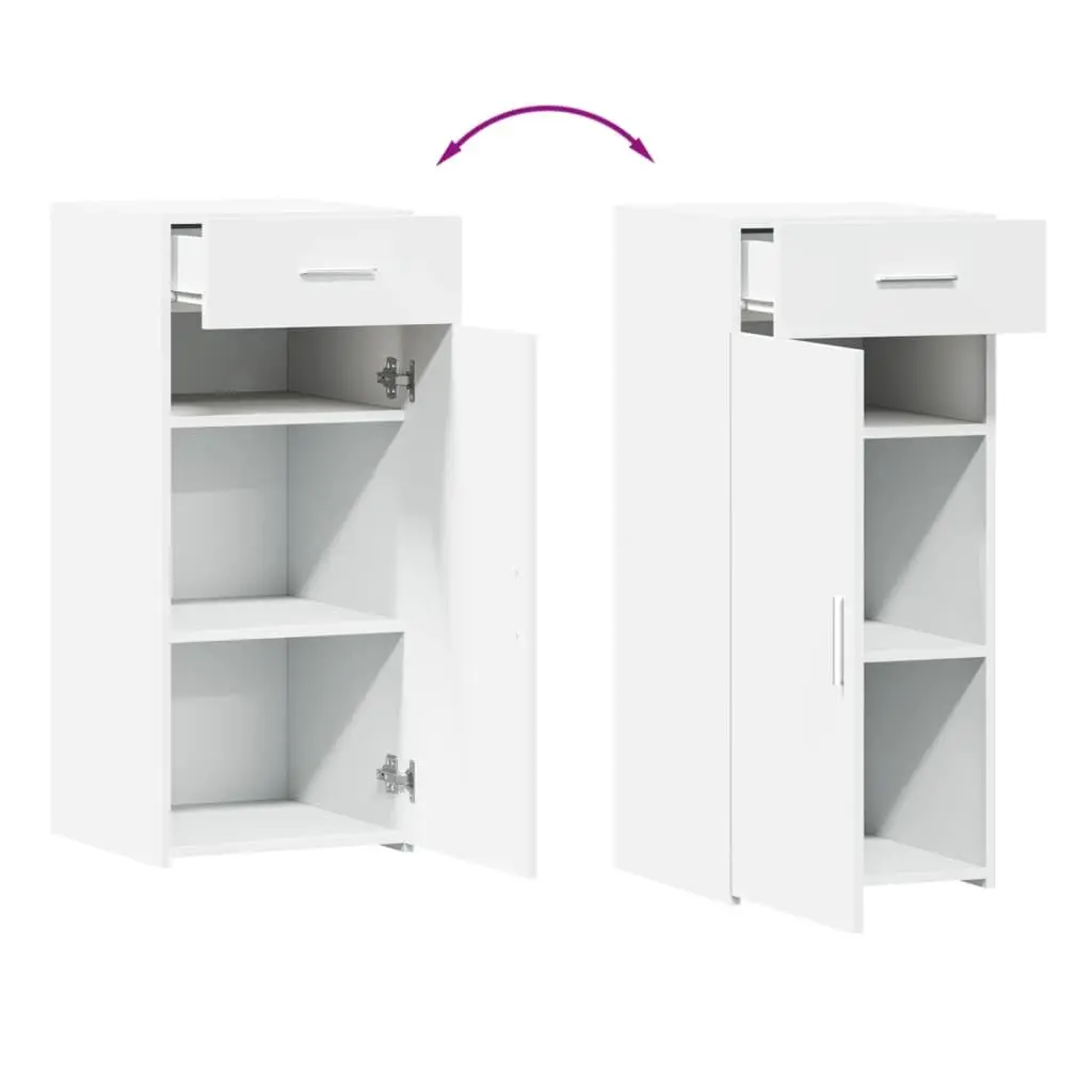 Sideboard White Engineered Wood 1 Drawer 1 Door Storage Cabinet Home Furniture