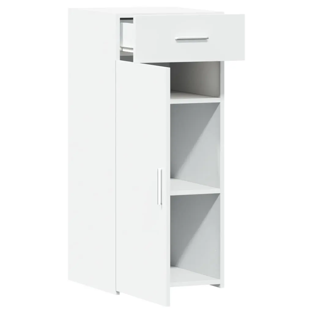 Sideboard White Engineered Wood 1 Drawer 1 Door Storage Cabinet Home Furniture