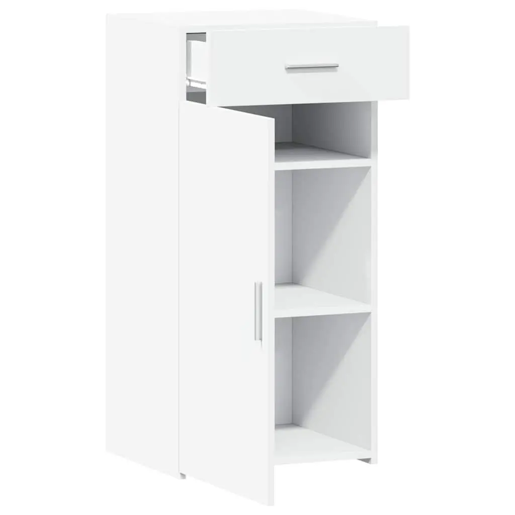 White Sideboard Cabinet Storage Cupboard Engineered Wood with Drawer and Door