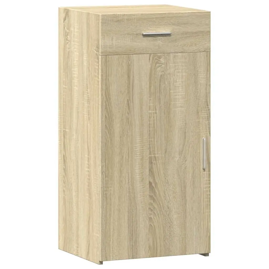 Brown Sideboard Storage Cabinet Engineered Wood 45x42.5x93cm with Drawer and Cupboard Door