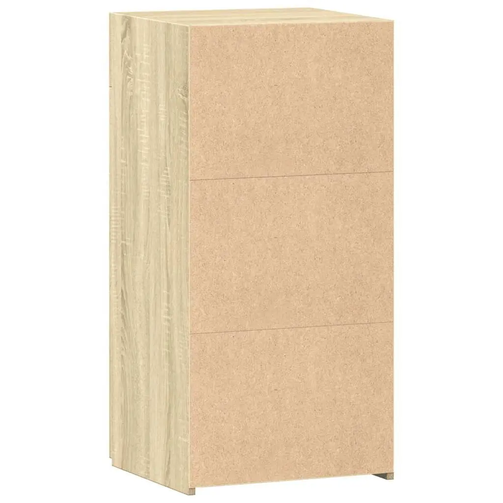 Brown Sideboard Storage Cabinet Engineered Wood 45x42.5x93cm with Drawer and Cupboard Door