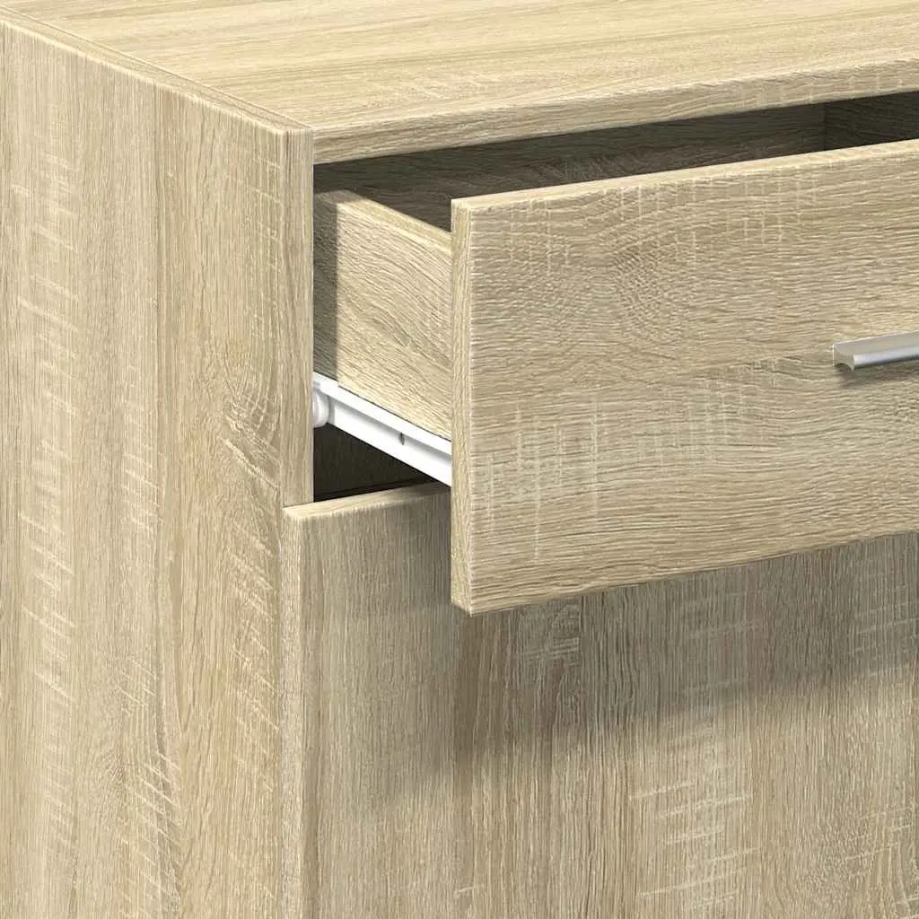 Brown Sideboard Storage Cabinet Engineered Wood 45x42.5x93cm with Drawer and Cupboard Door
