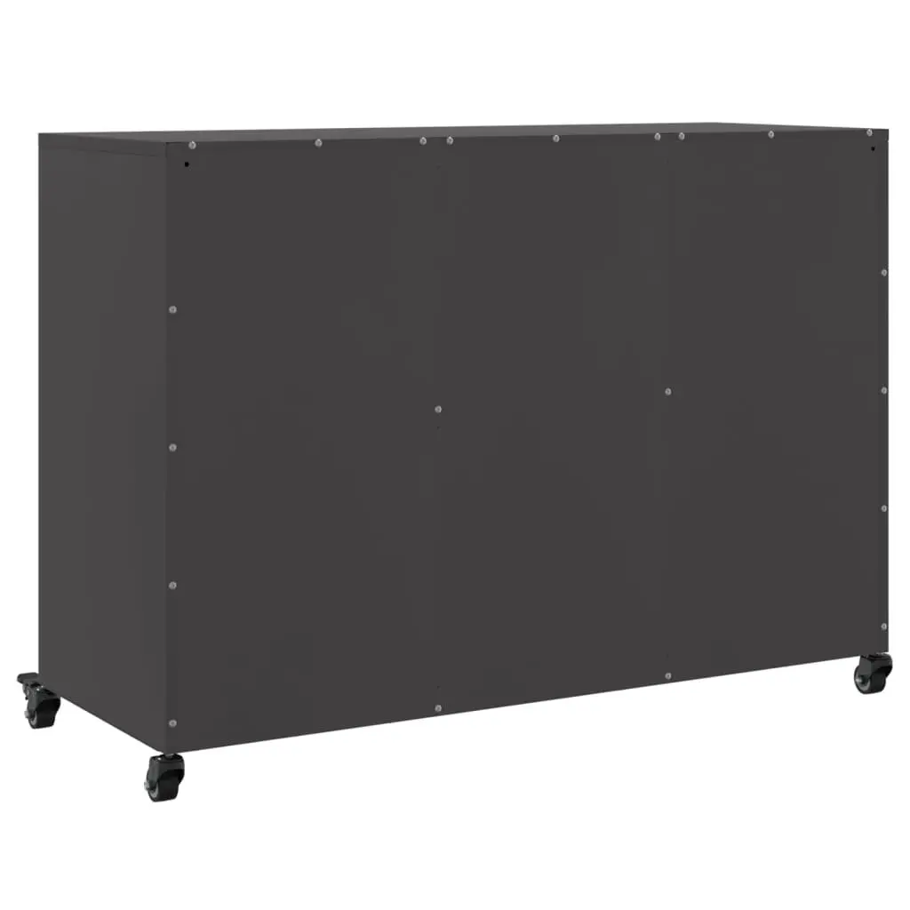 Sideboard Black 100.5x39x72cm Storage Cabinet with Wheels