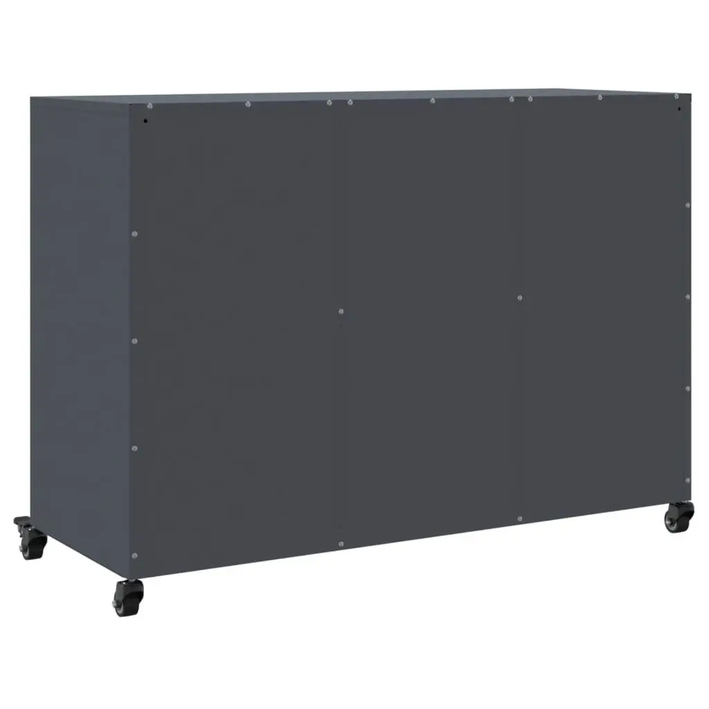 Sideboard Anthracite 100.5 x 39 x 72 cm Storage Cabinet with Wheels