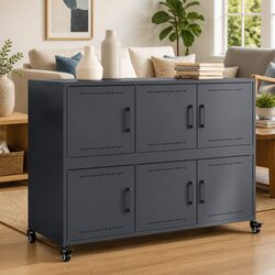 Anthracite Storage Cabinet with Wheels