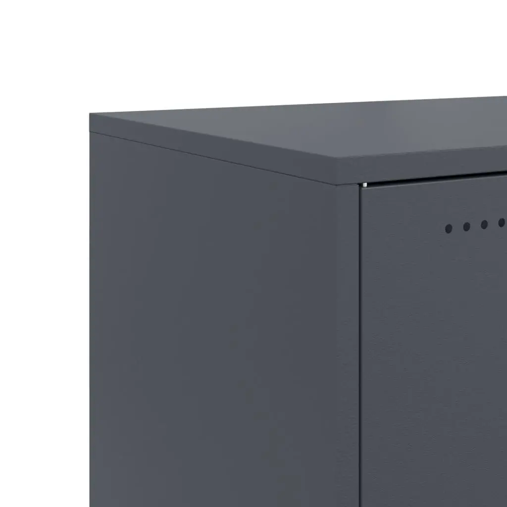 Anthracite Sideboard Storage Cabinet with Wheels 100.5x39x72cm Durable Steel Construction for Interior Use