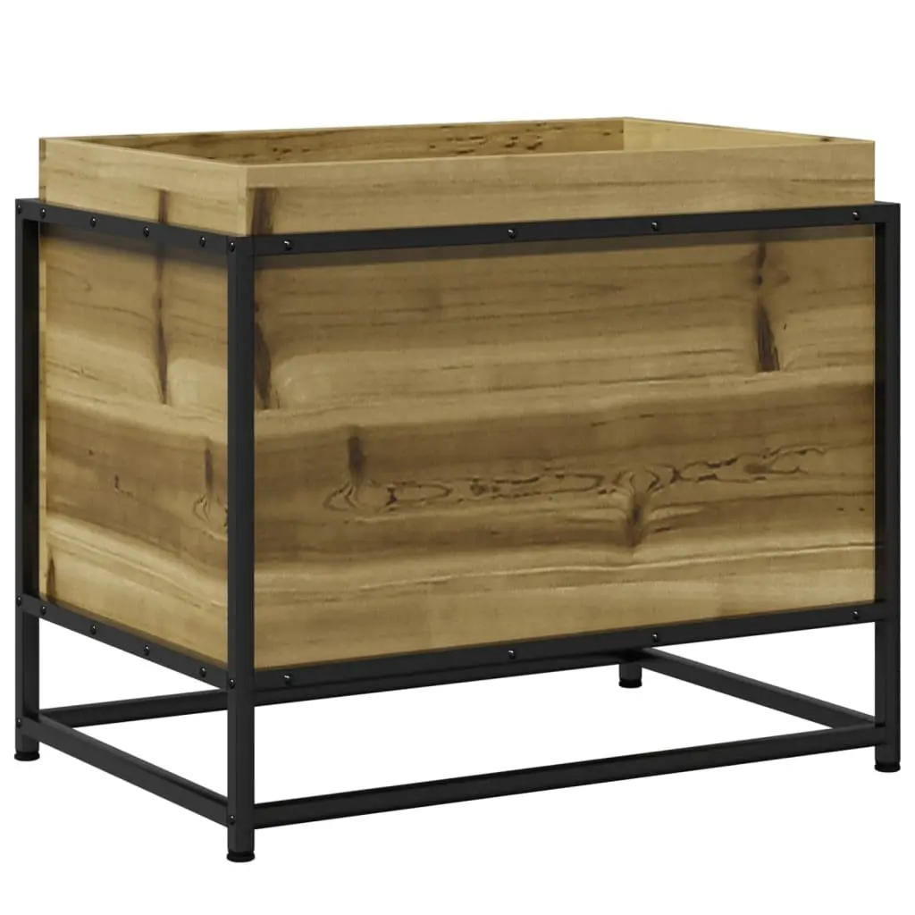 Garden Planter Box Brown 60x40x50cm Impregnated Pine Wood Outdoor Patio Flower Bed
