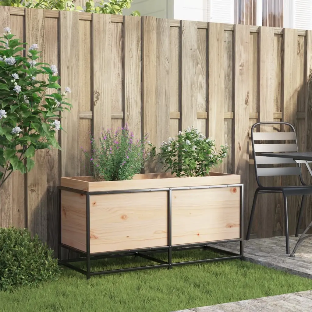 Garden Planter Box Brown Solid Wood Pine Outdoor Patio Decoration