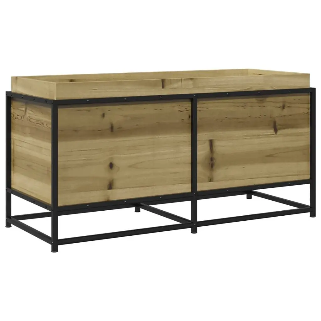 Garden Planter Box Brown 100x40x50cm Impregnated Wood Outdoor Patio Deck Raised