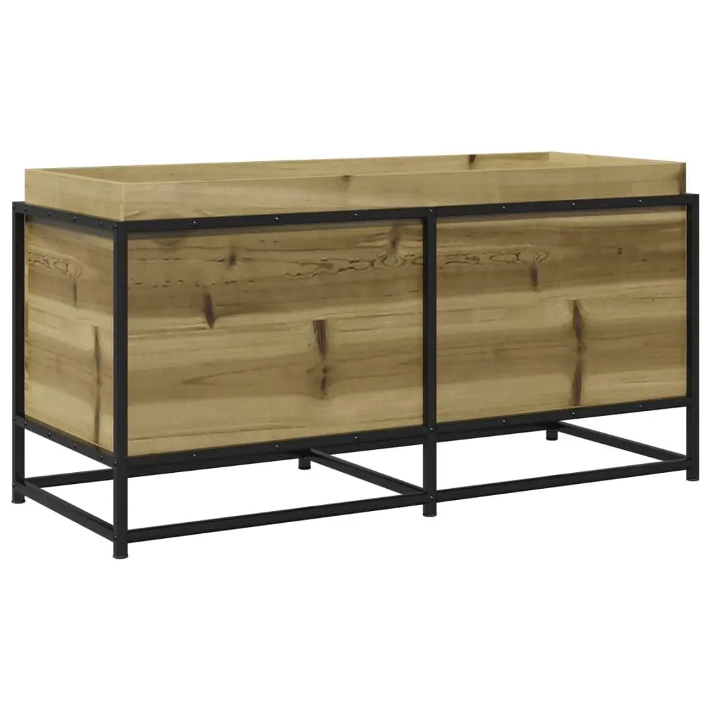 Garden Planter Box Brown 100x40x50cm Impregnated Wood Outdoor Patio Deck Raised