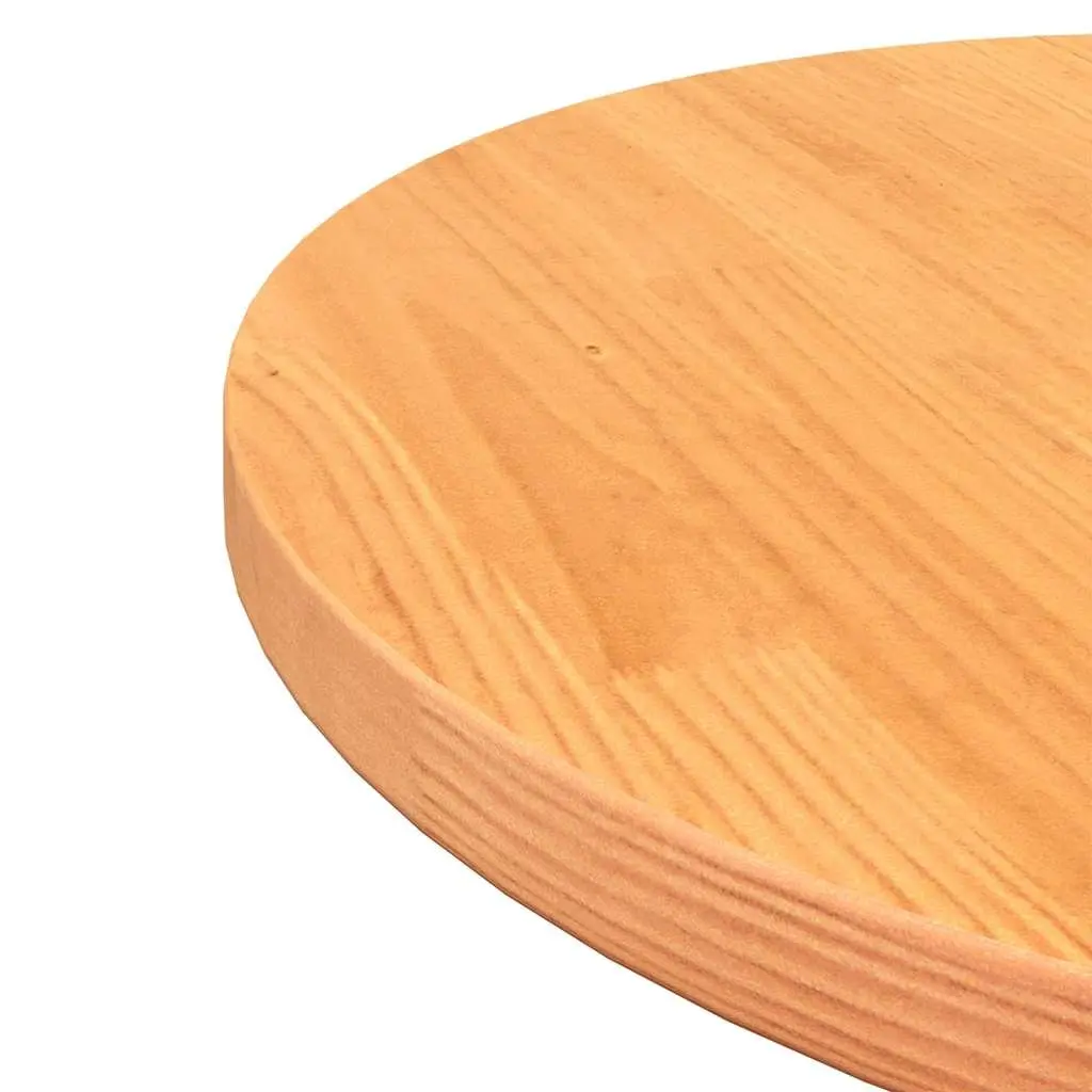 Round Wooden Table Top Brown 70 cm Solid Pine Wood Wax Indoor Coffee Tabletop